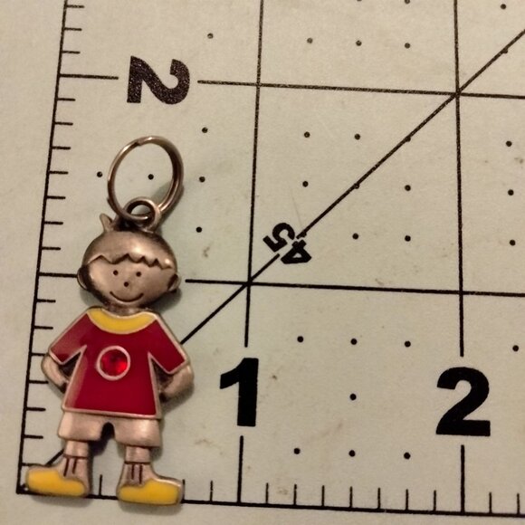 Boy Pendant Birthstone Charm January July Red Rhinestone - Picture 2 of 3